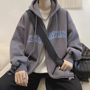 网络图开衫卫衣男宽松连帽外套学生美式复古拉链-712-5-W109-P45图片