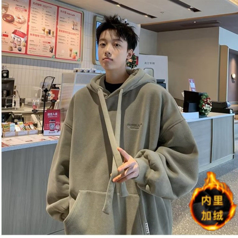 网络图秋冬男休闲连帽加绒卫衣青少年加绒加厚外套712-5-3156-P60图片
