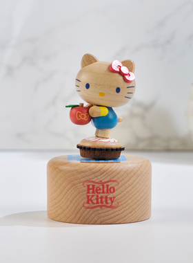jeancard苹果派HelloKitty台湾音乐盒木质桌面送女生可爱生日礼物
