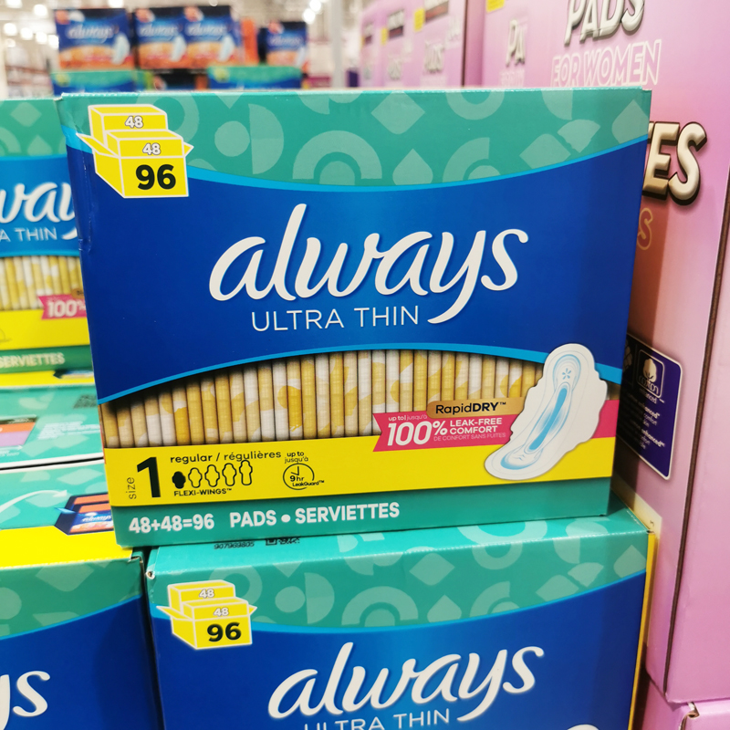 always日用卫生巾96片干爽网面