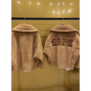 【多色】高端新品泰迪短款大衣羊羔毛皮毛一体驼色机车款2026加厚