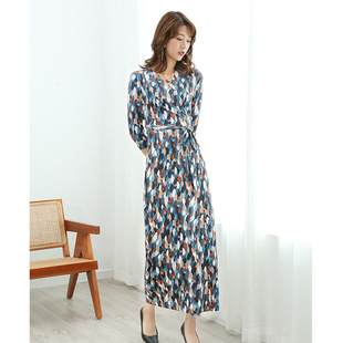 沙滩一件代发PG 高端新品 长款 仙女裙长裙一片式 DVF裹身裙 印花夏季