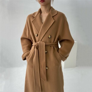 高端新品26M家101801双面羊绒大衣女经典款驼色内衬版显瘦外套女