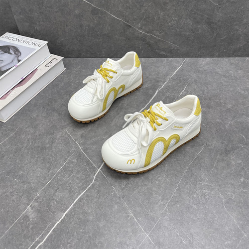 女真皮网面透气厚底德训鞋