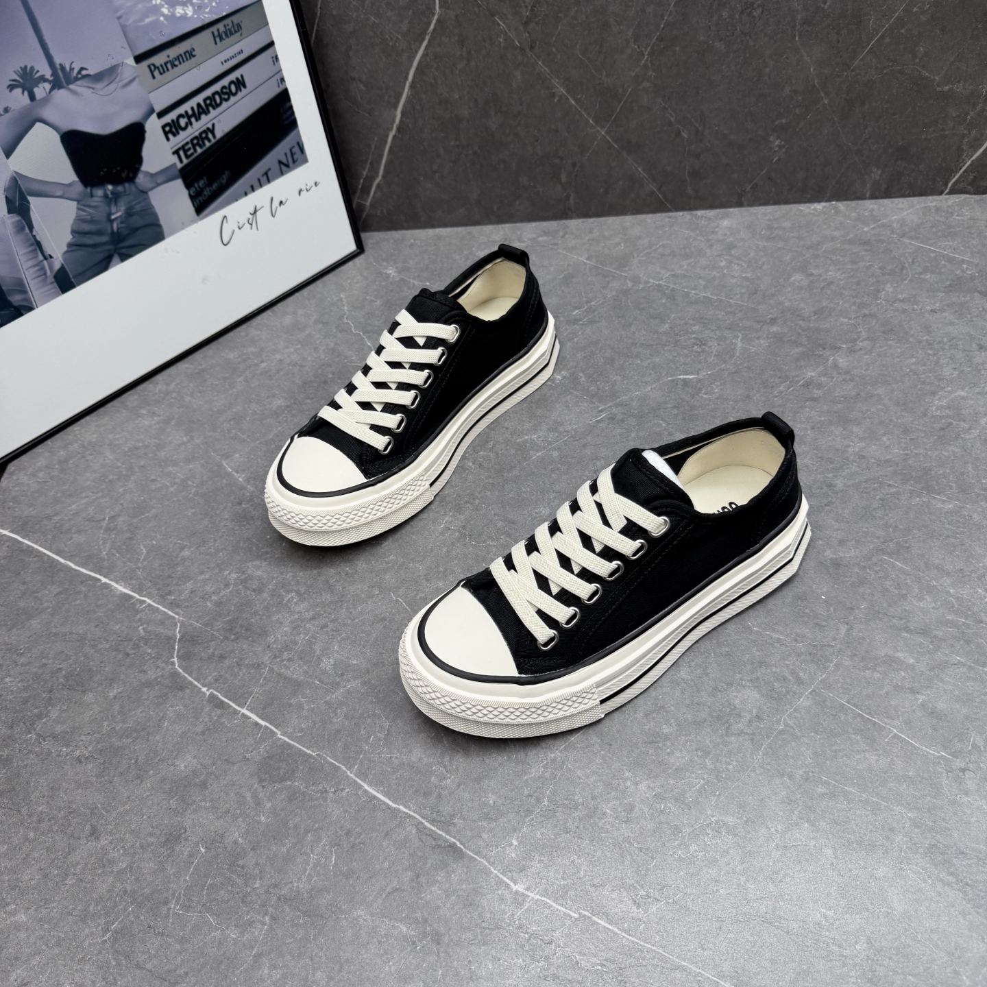 厚底薄款透气帆布鞋女2026年夏季新款软底舒适一脚蹬运动休闲板鞋