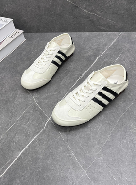 复古软底德训鞋女2026年春季新款手工羊皮平底百搭系带舒适休闲鞋