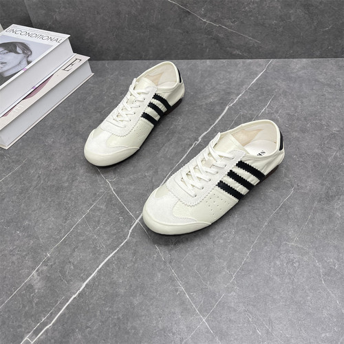 复古羊皮软底系带德训鞋女百搭