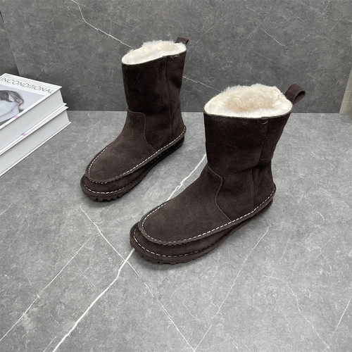 真皮羊毛厚底雪地靴女2025冬季