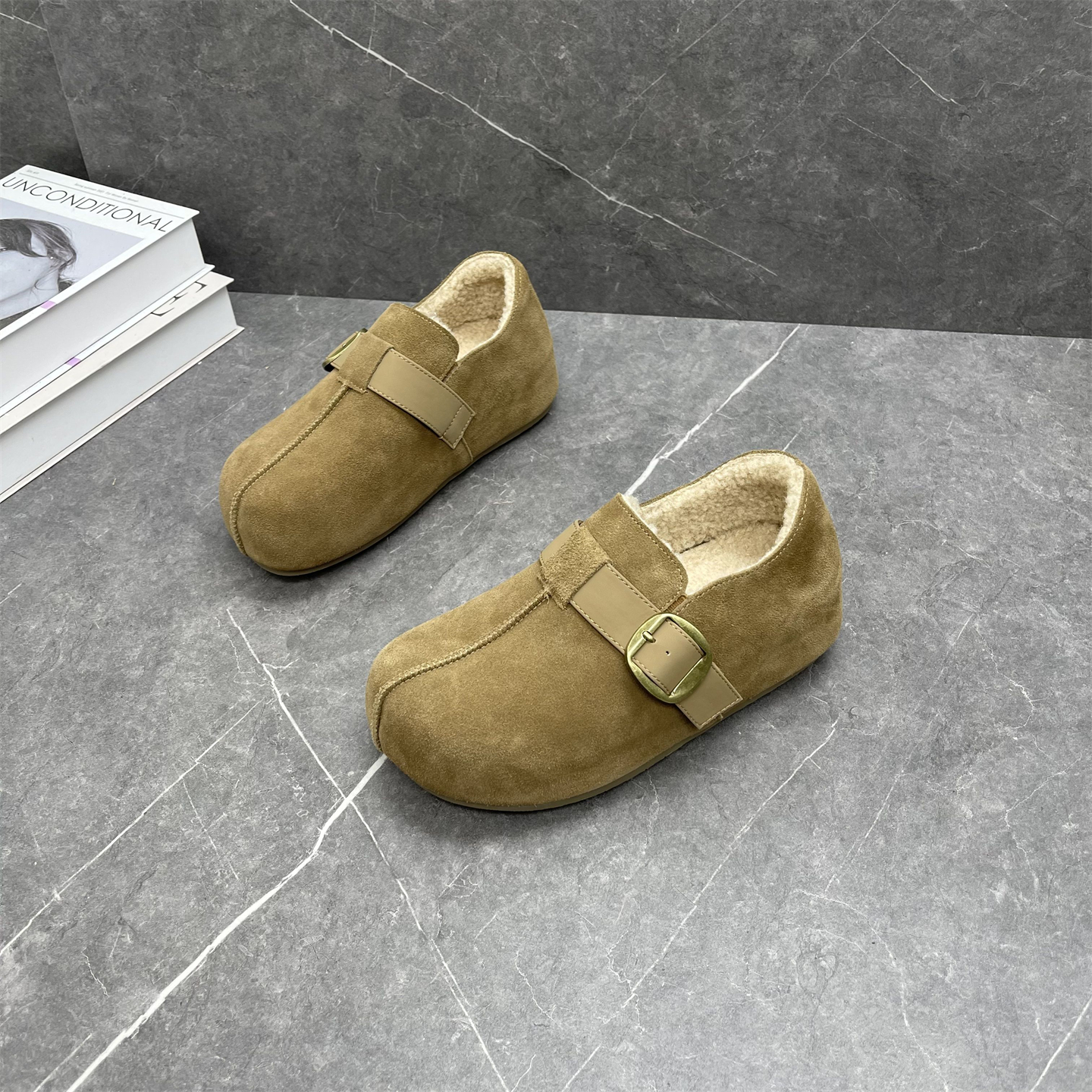 皮带扣真皮勃肯鞋女2025冬季