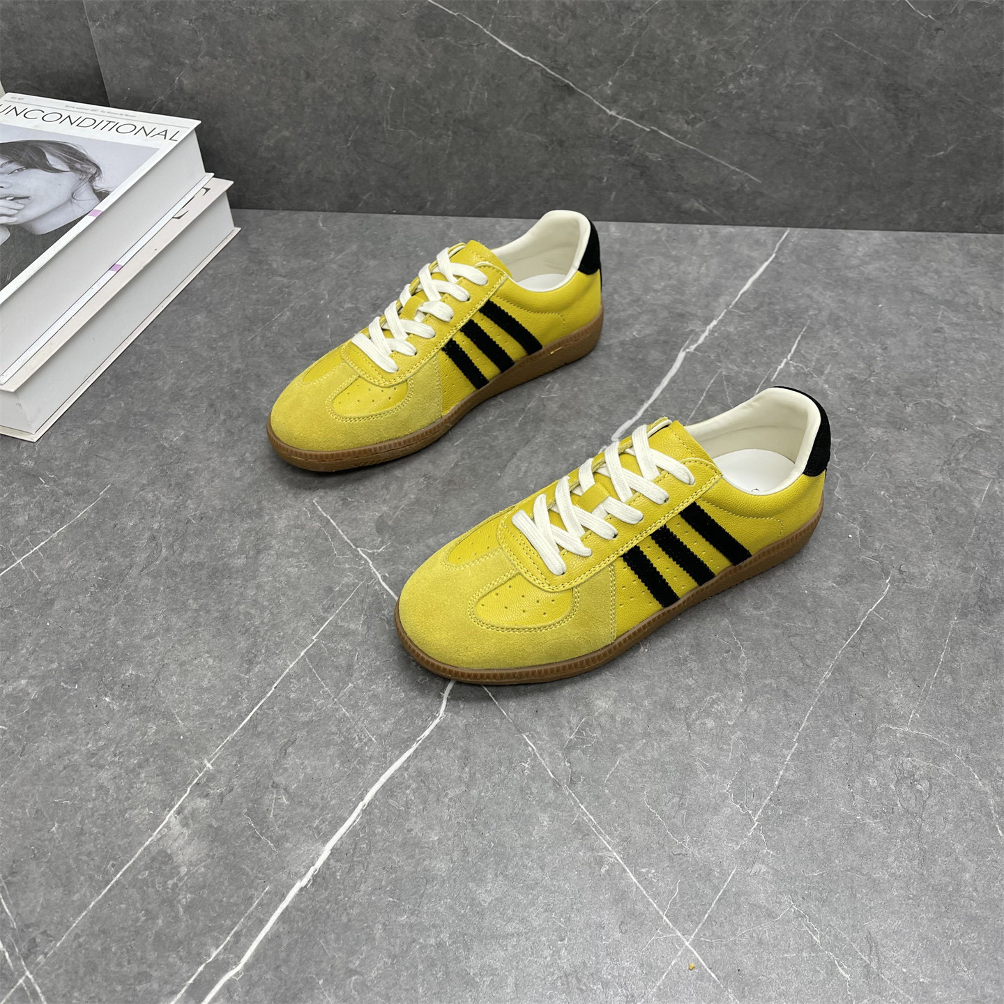 羊皮拼色休闲德训鞋女2026春新款时尚阿甘华夫鞋平底系带舒适板鞋,女鞋,德训鞋,淘宝优惠券,粉丝福利购,淘宝优惠卷