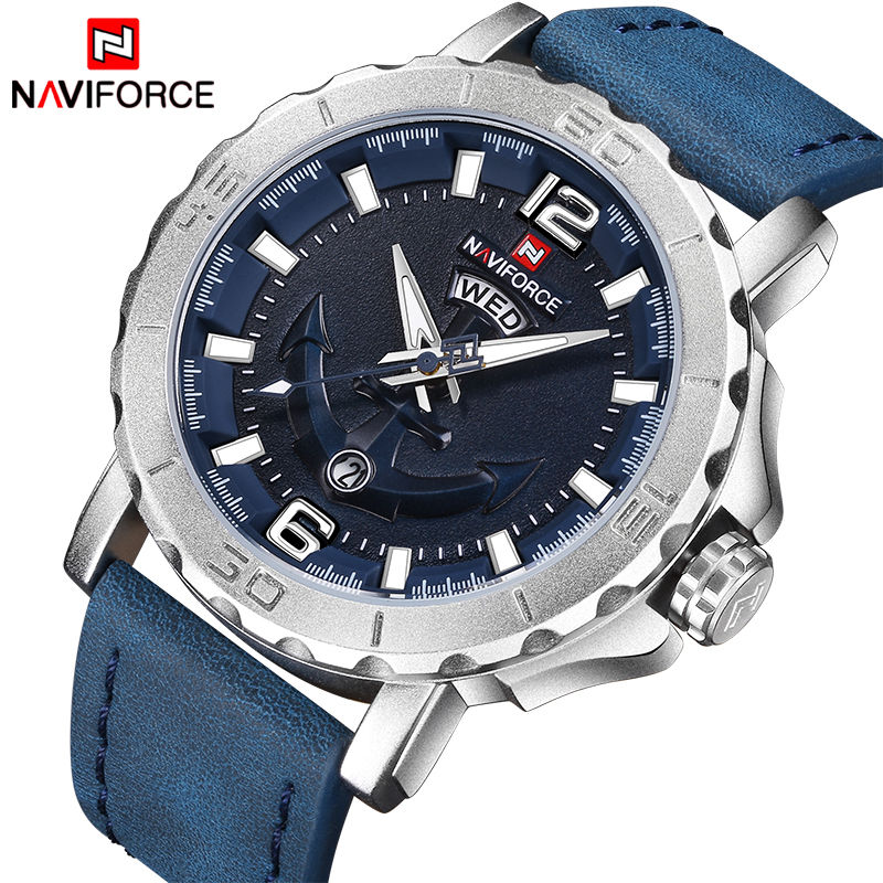 正品naviforce 9122军表运动手表男士石英表学生手表男性真皮手表