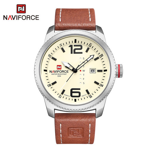 正品naviforce 9063军表运动手表男士石英表学生手表男性真皮手表
