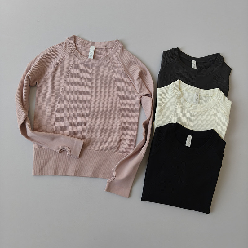 秋冬圆领瑜伽服长袖速干衣修身运动上衣女普拉提专业训练健身服,运动服/休闲服装,运动T恤,淘宝优惠券,粉丝福利购,淘宝优惠卷