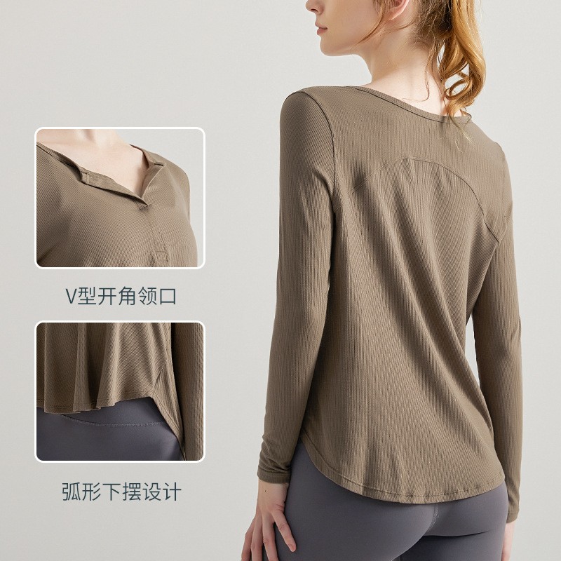 长袖女轻薄跑步健身瑜伽服