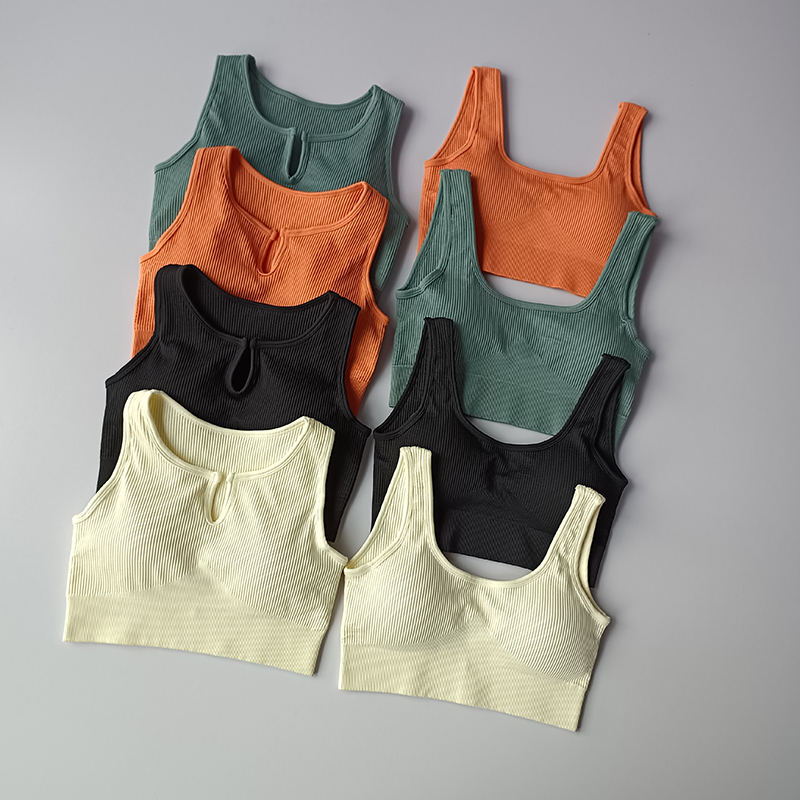 U型运动内衣女无钢圈防震跑步聚拢文胸速干美背健身背心式胸罩夏