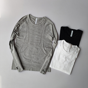 瑜伽服运动上衣女秋冬圆领长袖 无缝显瘦透气跑步普拉提速干健身服