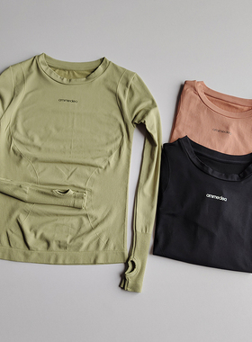 秋冬运动字母长袖女紧身T恤速干跑步瑜伽健身房弹力透气修身上衣