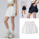 跑步运动裙裤 健身透气训练瑜伽短裤 女夏季 马拉松速干假两件三分裤