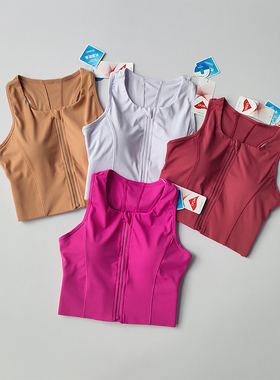 一体式前拉链运动内衣女防震跑步聚拢高强度健身文胸速干瑜伽背心