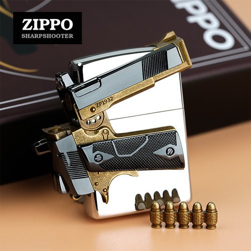 zippo芝宝牛仔枪手创意火机煤油