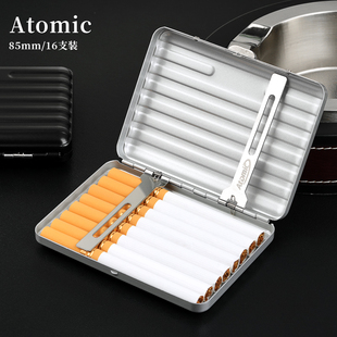日本Atomic正品 两层男友礼物 烟盒金属抗压烟夹便携防压85mm16支装