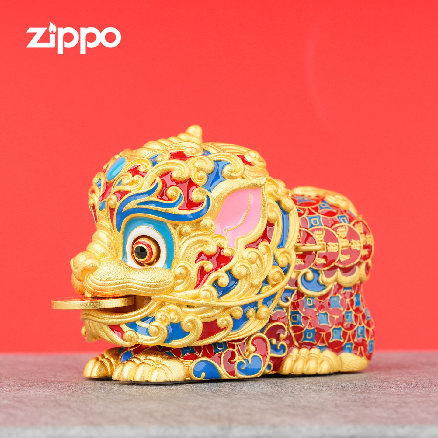 zippo打火机官方正版重甲萌趣貔貅煤油防风创意摆件男友生日礼物