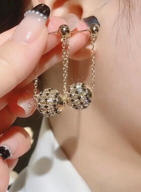 高级感幸运球球流苏耳环