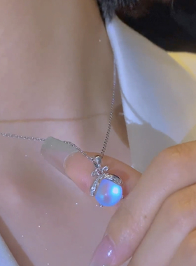 森系极光萤火虫吊坠项链女