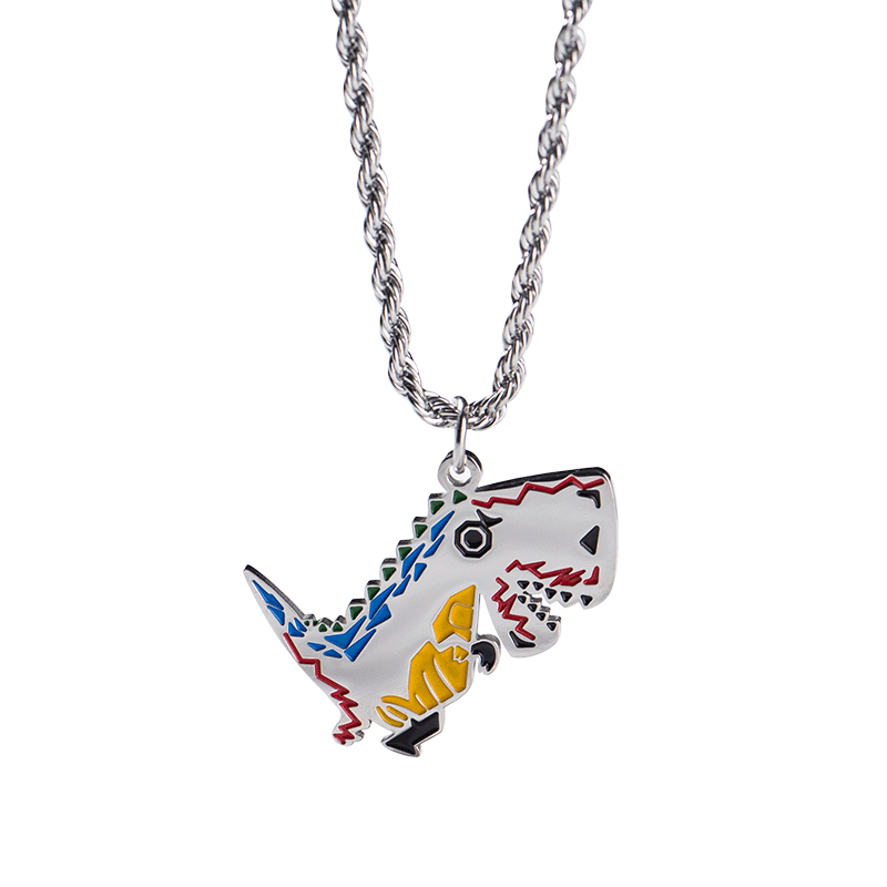 小恐龙项链钛钢挂件饰品学生吊坠