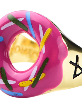 ins韩国小鬼同款可爱甜甜圈戒指