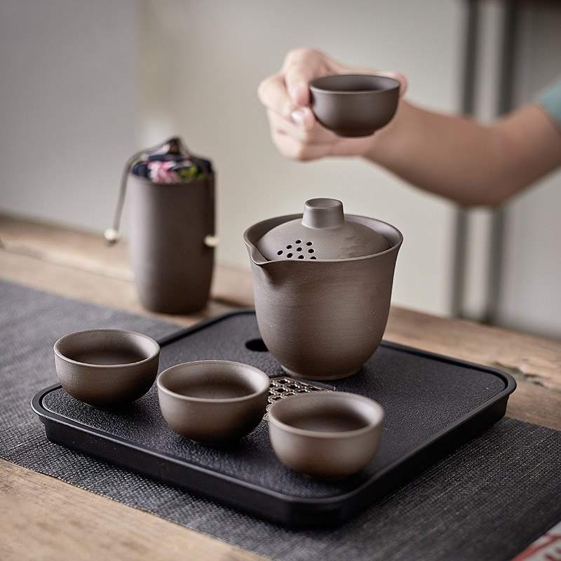 2026新款紫砂办公茶杯茶盘图片