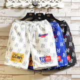 2023夏季印花短裤男ins宽松bf风情侣速干五分沙运动休闲裤2K24P20，男装休闲裤，电商A097