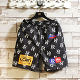 2023夏季印花短裤男ins宽松bf风情侣速干五分沙运动休闲裤2K24P20，男装休闲裤，电商A097