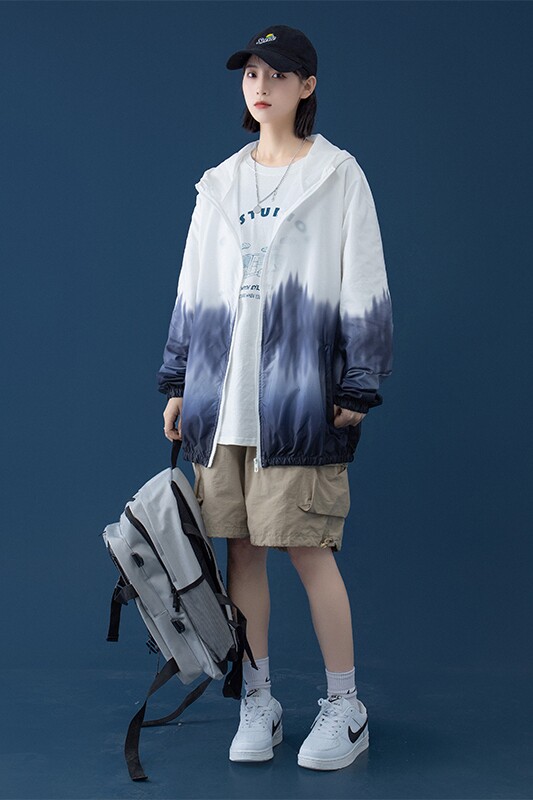 2023新款夏季防晒衣男潮宽松夹克连帽防晒服皮肤衣外套2FS2602P25,男装夹克,电商A097