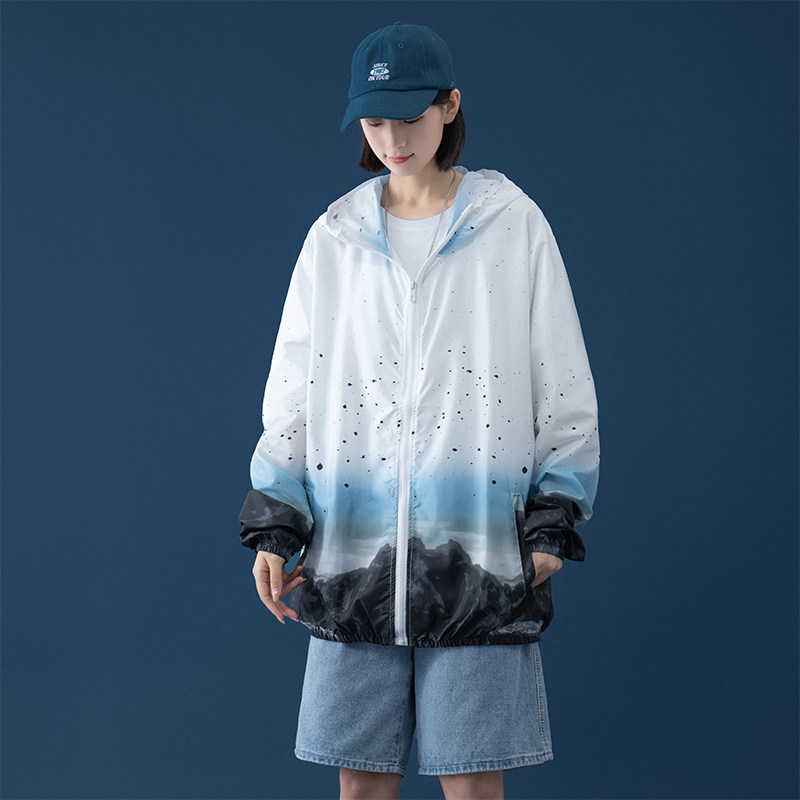 渐变防晒衣男夏季薄款外套潮牌大码夹克2023新款速干衣服FS272P25,男装夹克,电商A097