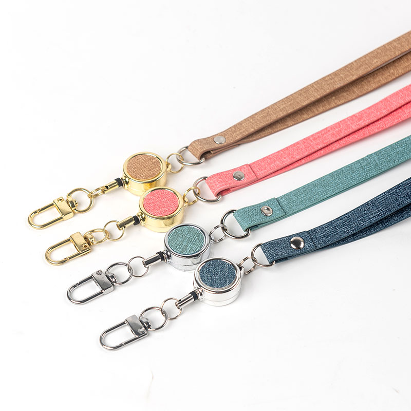 布纹金属伸缩易拉扣ins风身份