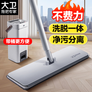 拖把大面积拖地墩布家用家政专用免手洗平板一拖木地板净污分离净