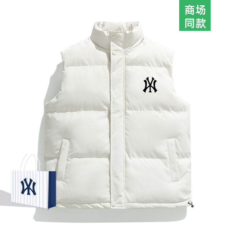 奥特莱斯美式马甲男士秋冬宽松潮牌大码休闲背心羽绒棉面包服外套