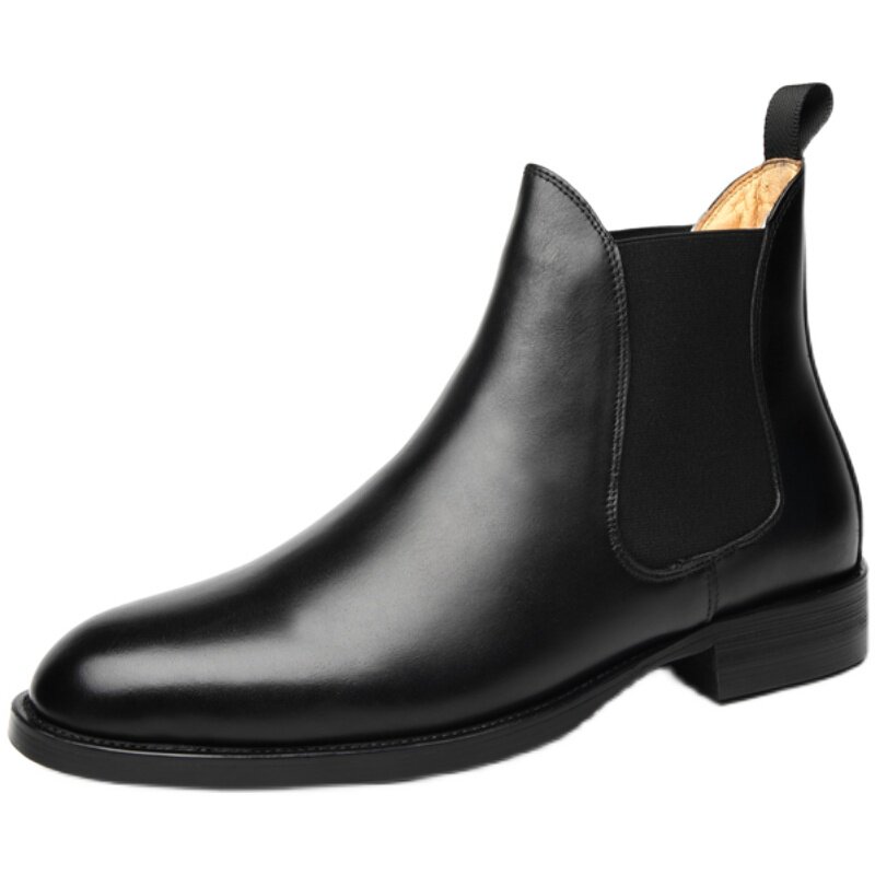 WINTER SHEEPSKIN FUR INTEGRATED FLEECE COTTON SHOES MENS HIGH-TOP BRITISH LEATHER CHELSEA BOOTS WARM AND THICKENED SNOW BOOTS