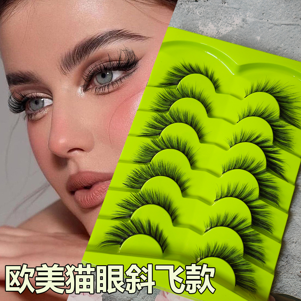黑梗泰系欧美猫眼斜飞款眼尾拉长