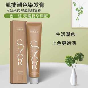 正品凯捷染膏单支色彩染发膏发廊理发店批发微潮色盖白发奶茶