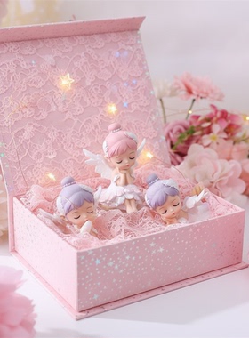 甜美小天使树脂发光生日摆件