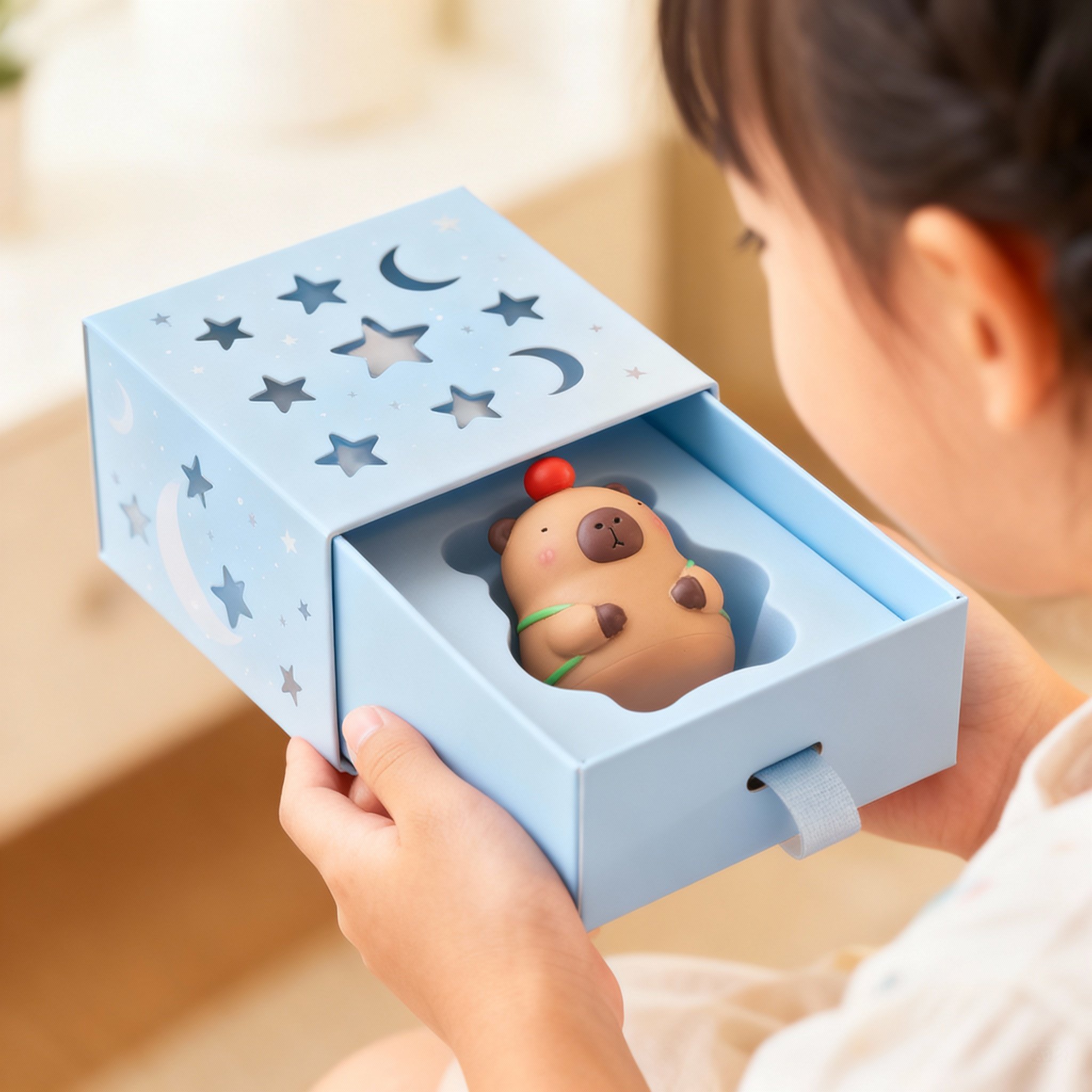 卡通皮巴拉树脂桌面摆件礼盒装