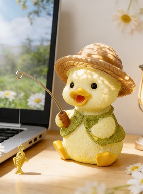 小鸭钓鱼可爱解压桌面摆件送礼