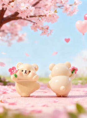 可爱卡通小熊树脂桌面摆件送礼