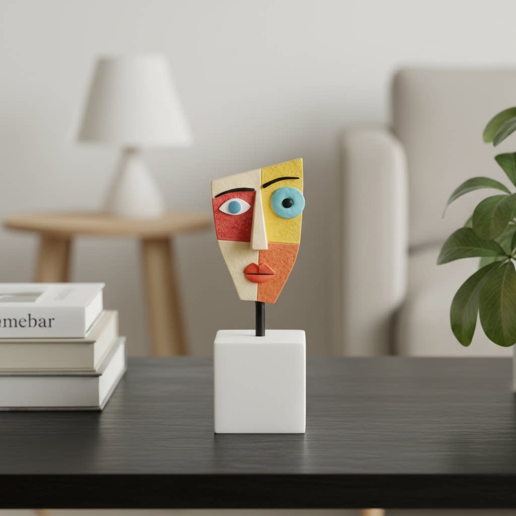 创意抽象人物头像树脂桌面摆件客厅装饰手绘艺术品乔迁送礼