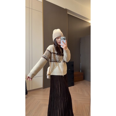 SANMI/叁米  【褶皱丝绒裙】松紧头丝绒长裙  02255