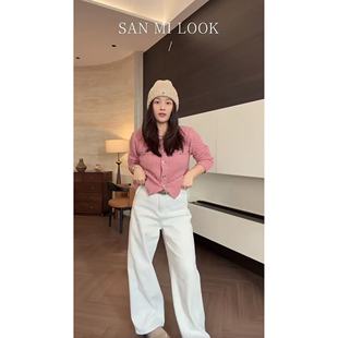 麻花针织开衫 跨年毛衣 25225 叁米 SANMI