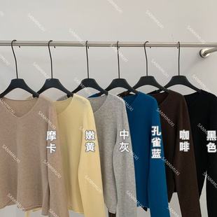 V领正肩针织衫 羊毛羊绒 S1677 叁米 SANMI