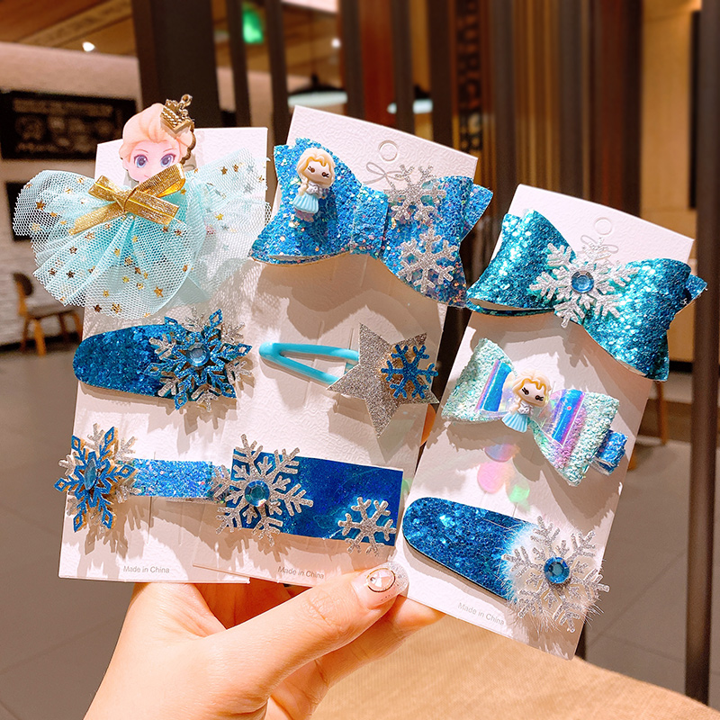 儿童冰雪奇缘蝴蝶结公主皇冠边夹